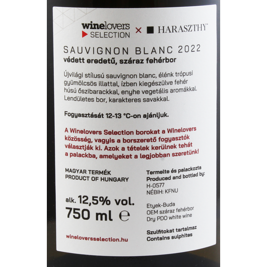 Haraszthy - Sauvignon Blanc 2022 - Pannon Borbolt
