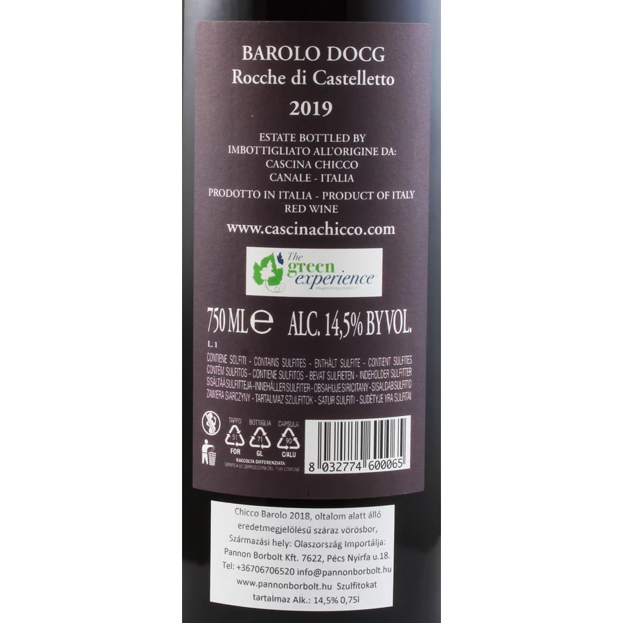 Barolo Rocche Di Castelletto 2019 - Cascina Chicco - 90 pont
